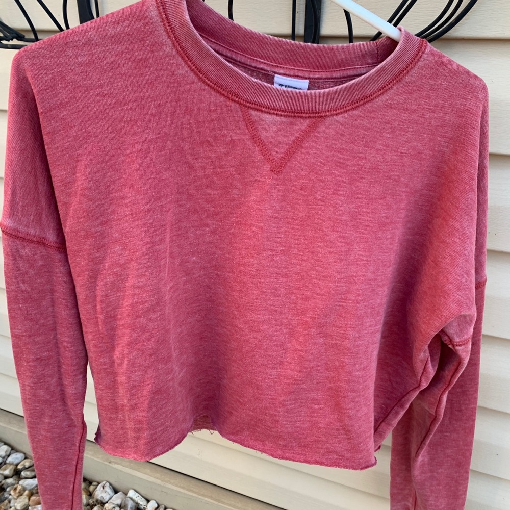 Red Cropped Crewneck